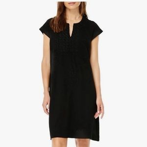 Roller Rabbit Faith Embroidered Shift Dress in Black Size M NWT